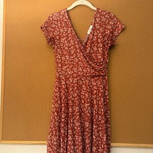 Kaileigh Red Floral Midi Dress